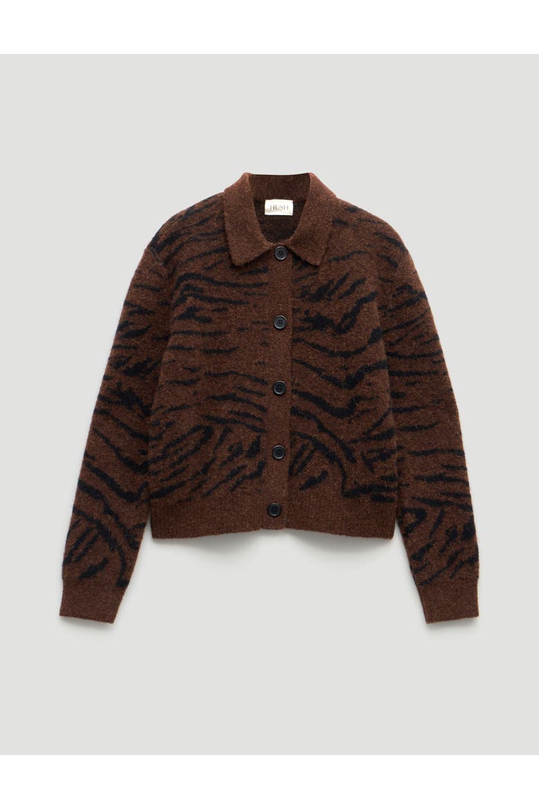 Wool Blend Jacquard Shirt Jacket, Alternate, color, Dark Brown