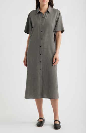 Classic Collar Check Shirtdress
