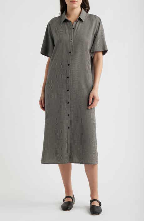 Classic Collar Check Shirtdress