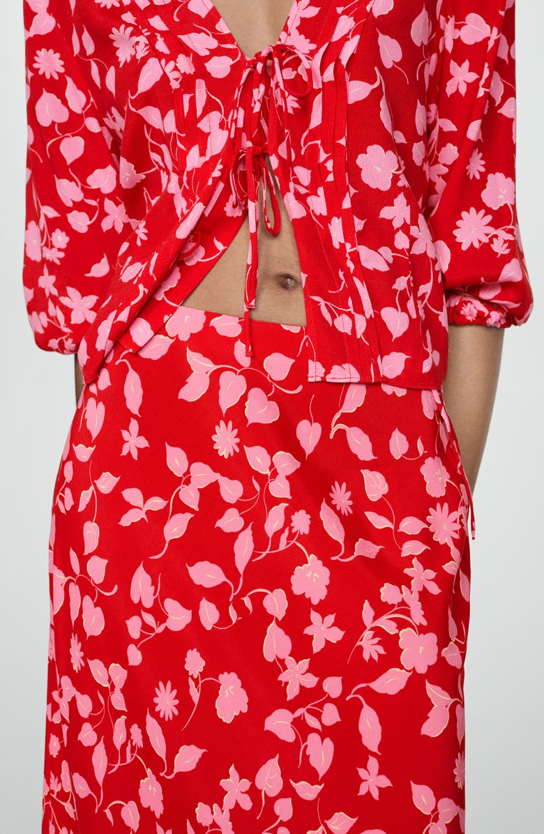 MANGO Floral Maxi Skirt, Alternate, color, Red