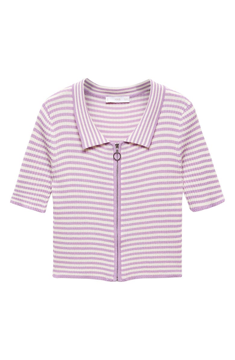 MANGO Stripe Zip-Up Polo, Main, color, 
