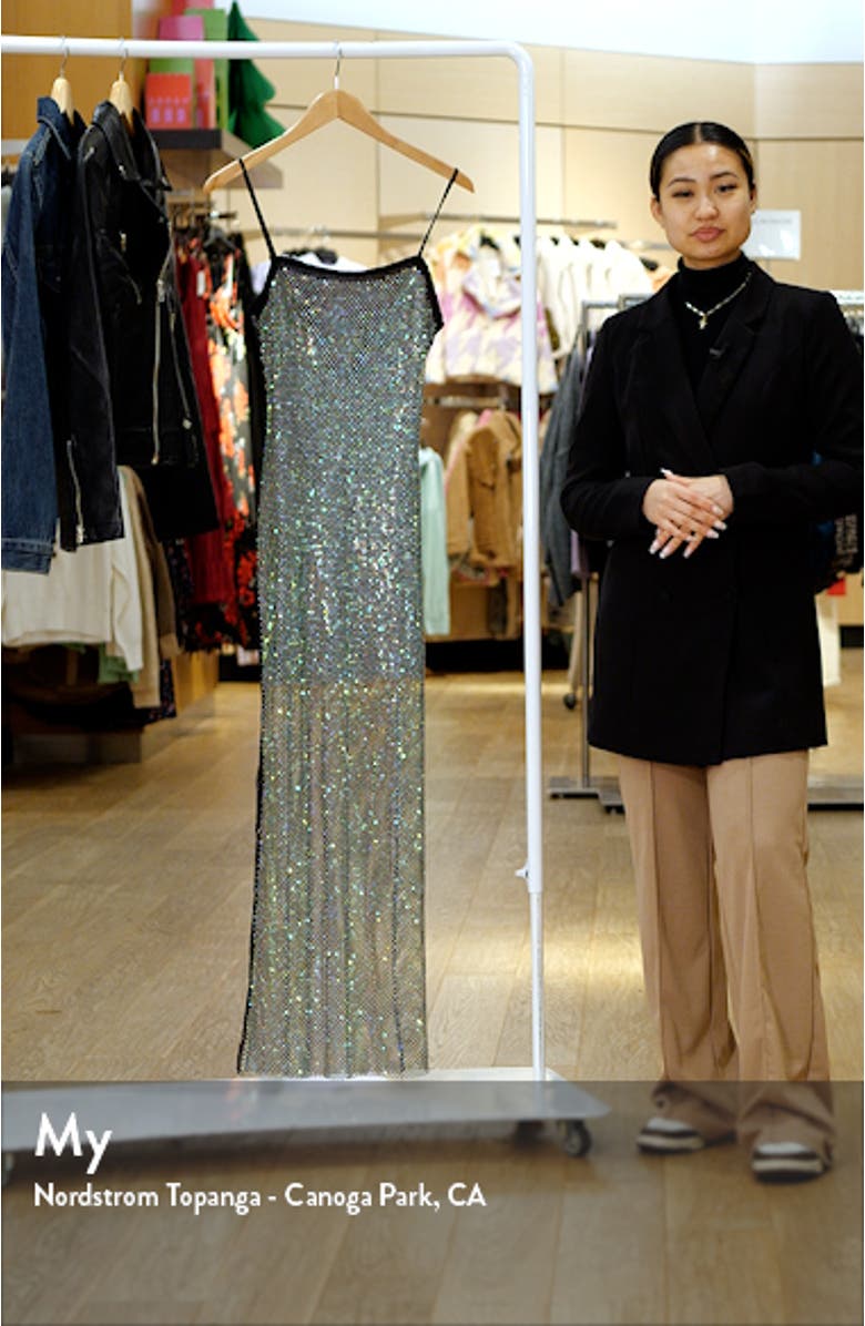 Embellished Sheer Mesh Maxi Slipdress, sales video thumbnail