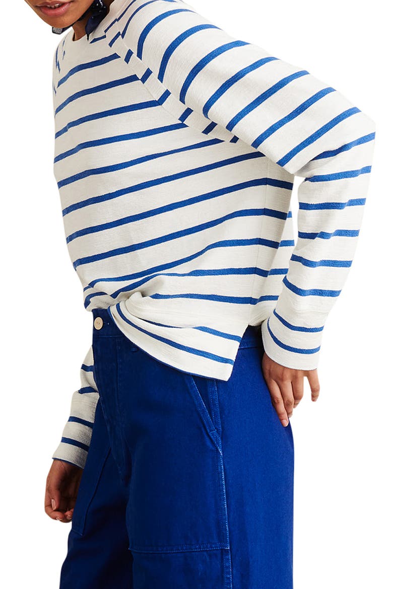 Raglan Sleeve Sweatshirt, Alternate, color, WHITE/ COBALT