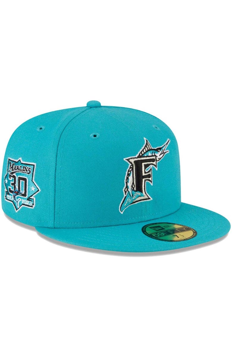 New Era Men's New Era Teal Florida Marlins Cooperstown Collection Turn Back The Clock 59FIFTY Fitted Hat, Main, color, Teal