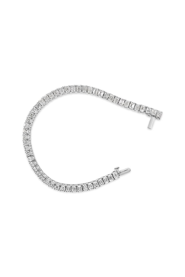 IGI Certified 14K White Gold 10.0 Cttw Emerald Cut Lab Grown Diamond Tennis Bracelet, Alternate, color, White Gold
