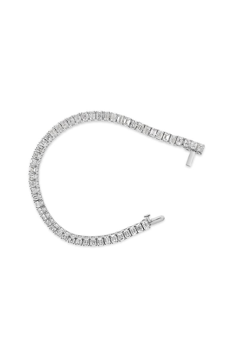 Haus of Brilliance IGI Certified 14K White Gold 10.0 Cttw Emerald Cut Lab Grown Diamond Tennis Bracelet, Alternate, color, White Gold