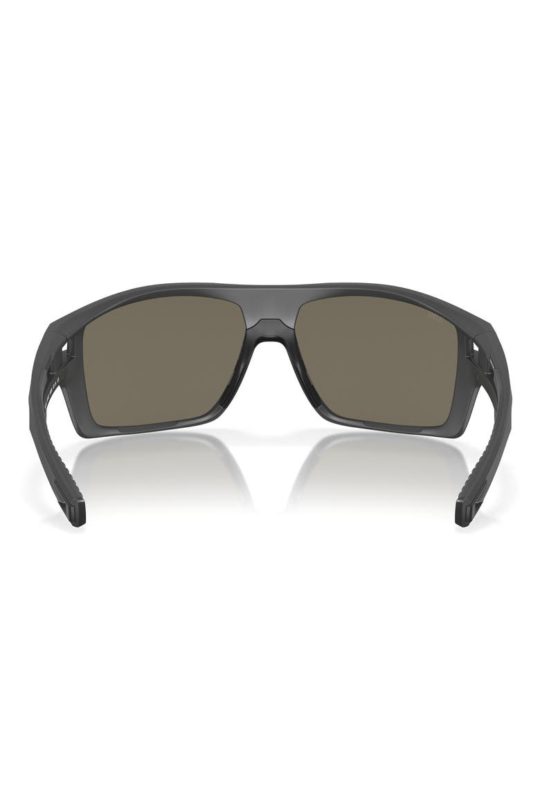 Diego 62mm Mirrored Polarized Oversize Rectangular Sunglasses, Alternate, color, MATTE GRAY