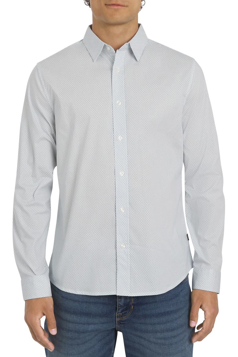 Samuel Stretch Cotton Button-Up Shirt, Main, color, WHITE