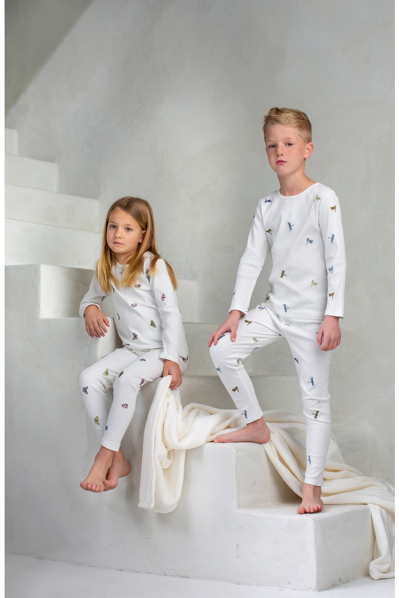 Pastel Dragonflies Loungewear Set, Alternate, color, White