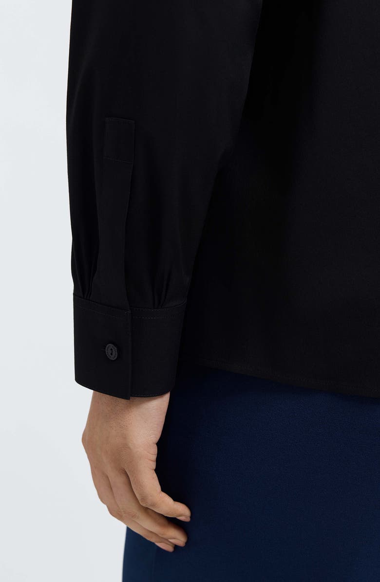 Foxcroft June Non-Iron Stretch Cotton Blend Button-Up Shirt, Alternate, color, Black