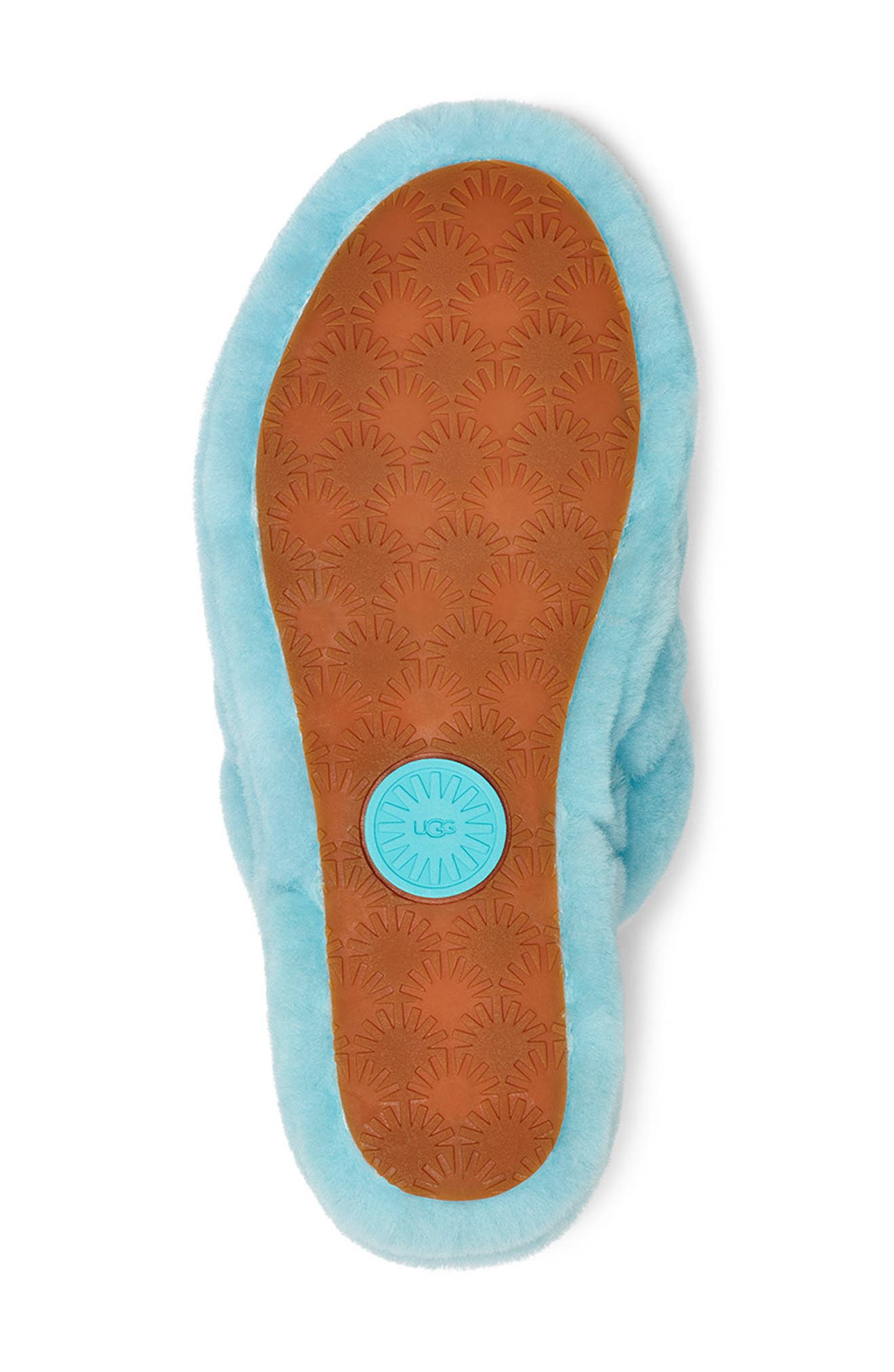 Fluff Yeah Faux Fur Slingback Sandal, Alternate, color, BLUE