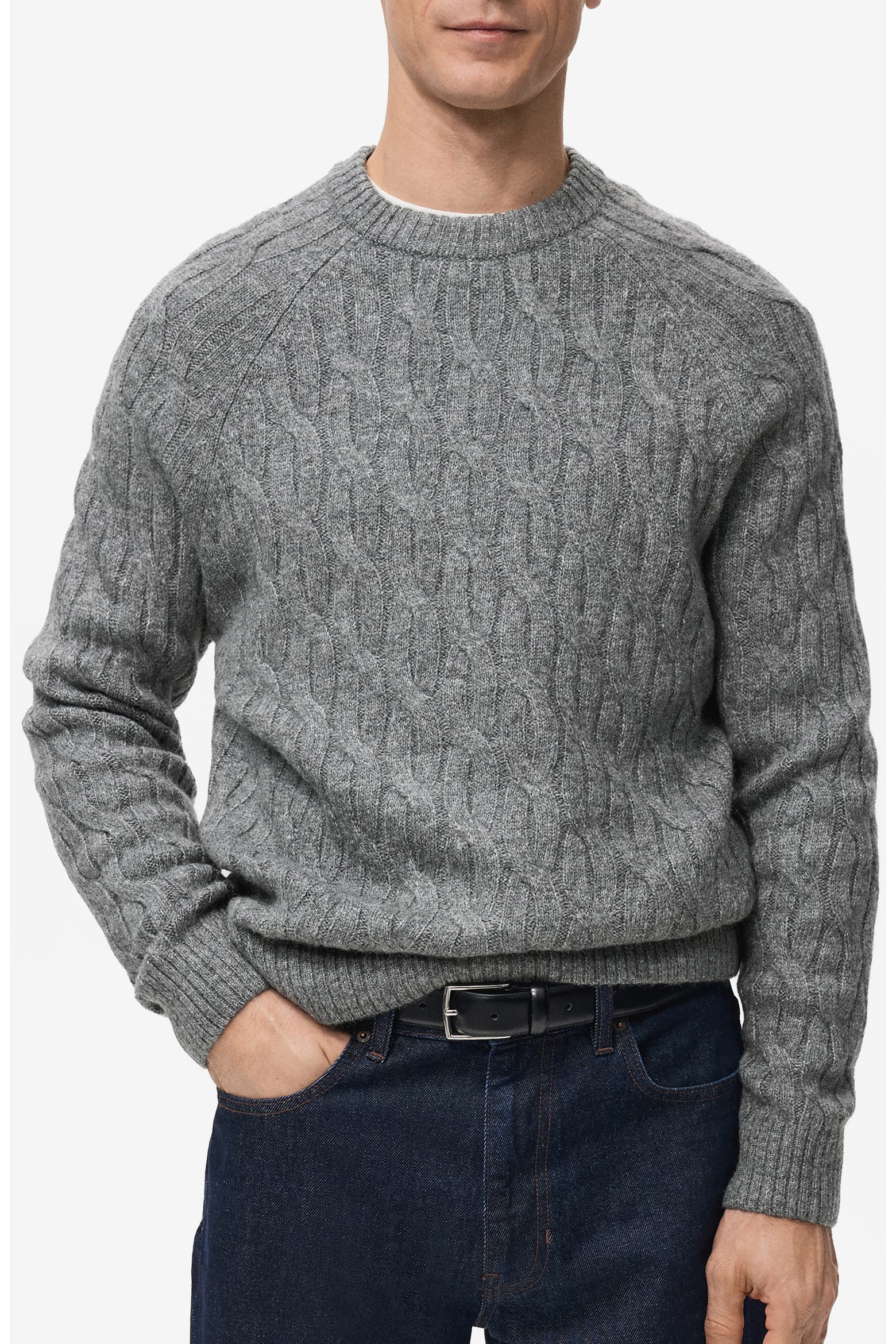 Cable Crewneck Sweater