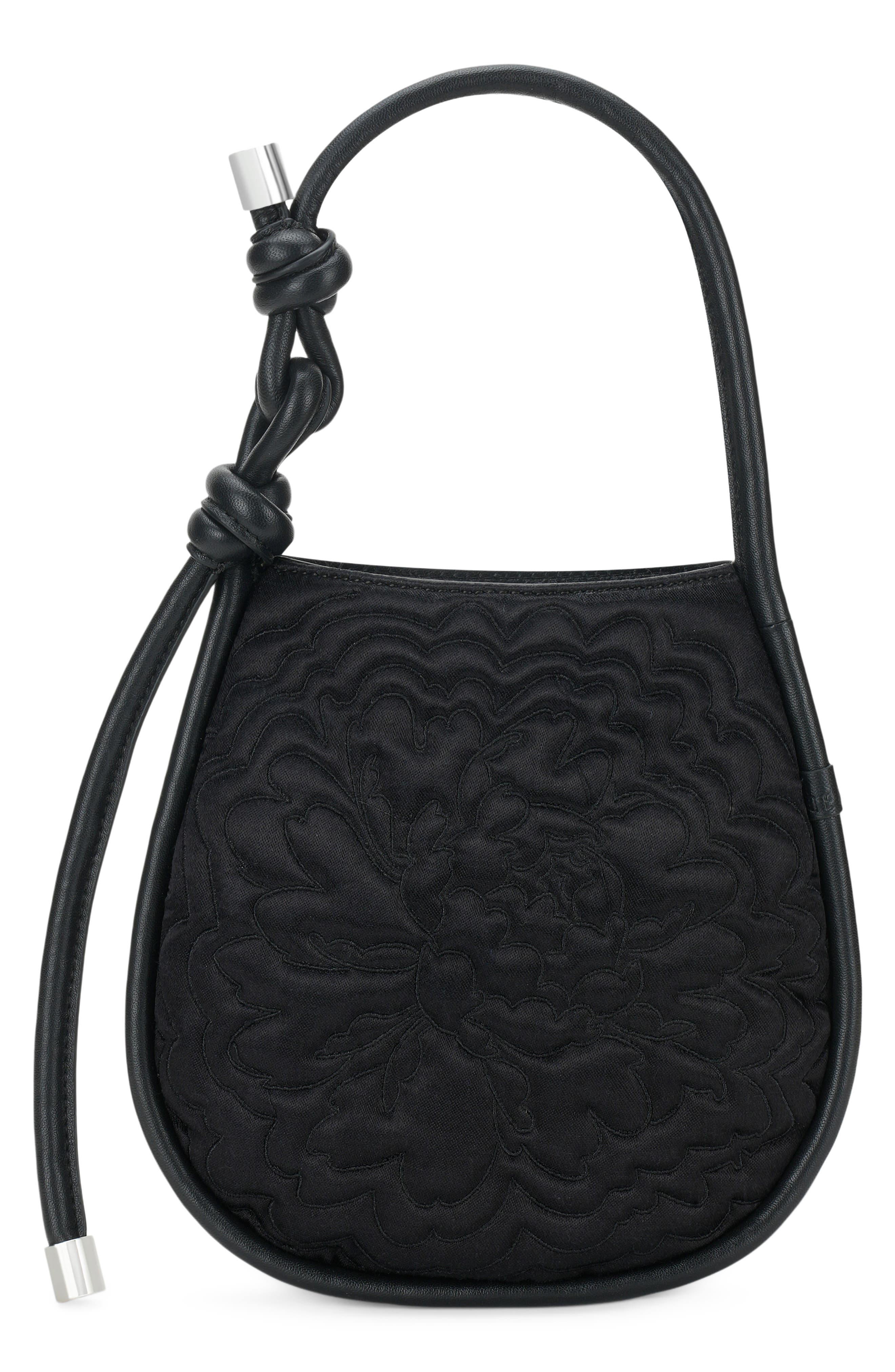 Ina Mini Potli N2 Ornate Leather Handheld Bag, Main, color, BLACK