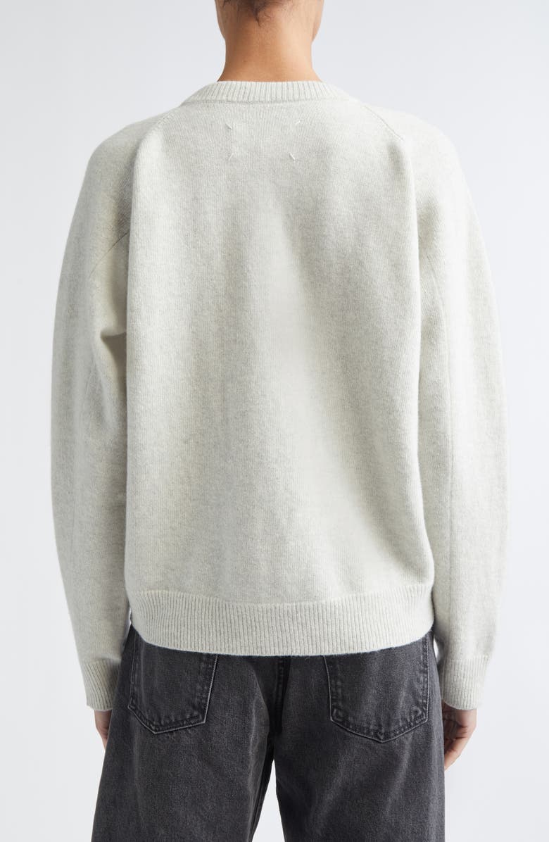 Maison Margiela Wool V-Neck Cardigan, Alternate, color, Light Grey