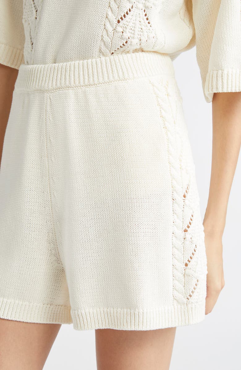 LOULOU DE SAISON Andel Sweater Shorts, Alternate, color, Ivory