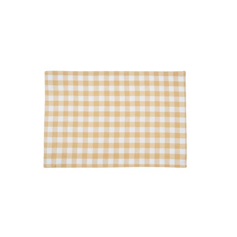 Ashford Cornsilk Gingham Checkered Placemats Set of 6 Dining, 13" x 19"
