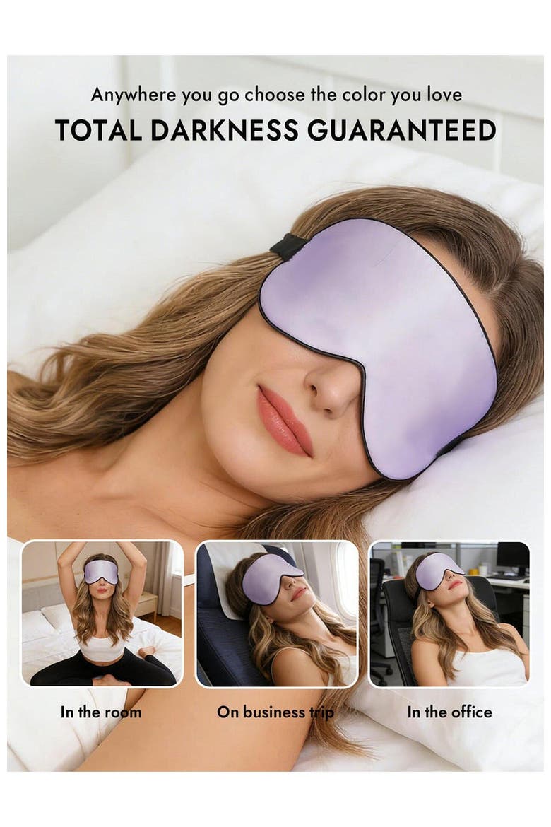 Pure Silk Elastic Band Sleep Eye Mask, Alternate, color, Lavender