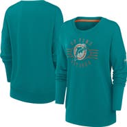 Nike Women's Nike Aqua Miami Dolphins Rewind Playback Icon Performance Pullover Sweatshirt