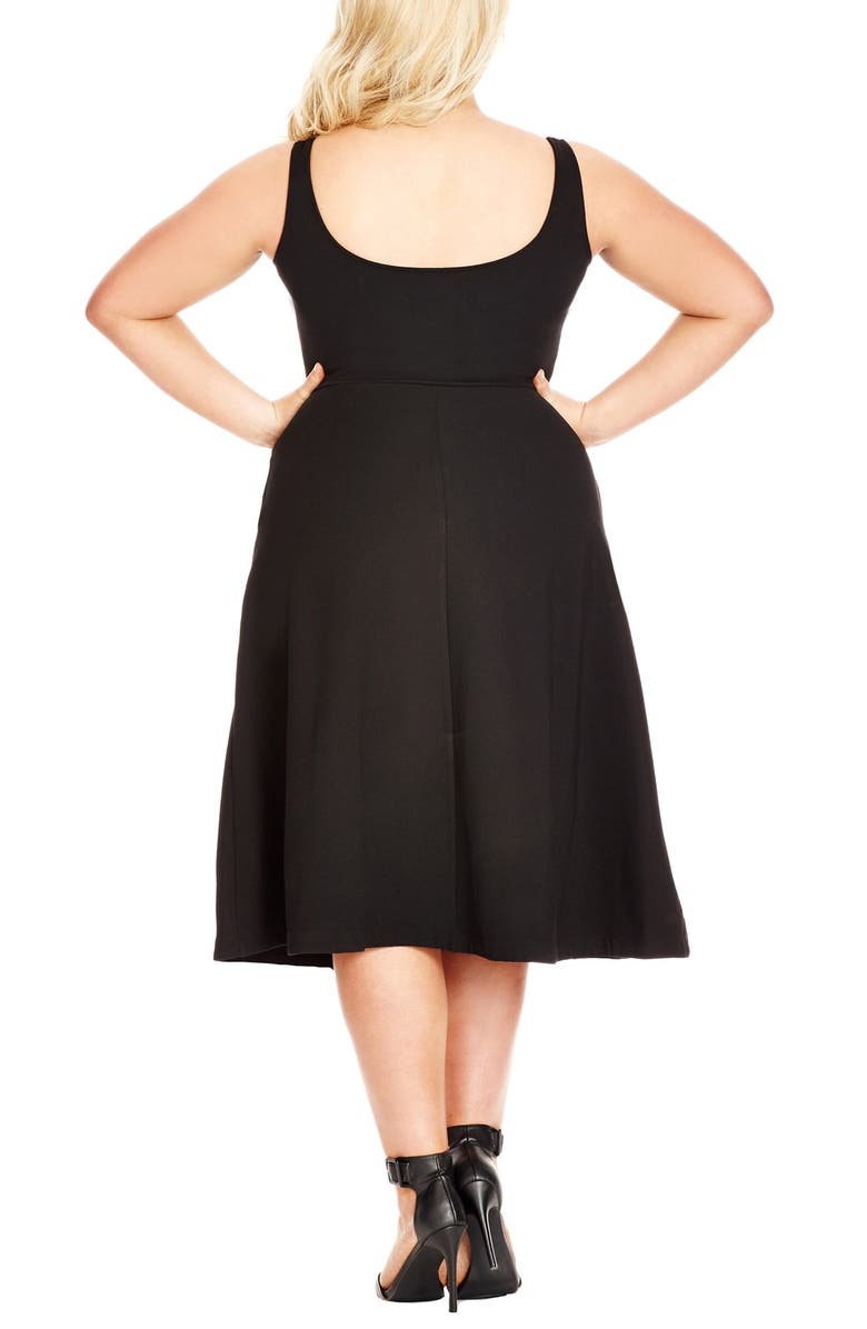 City Chic Classic Longline Scoop Neck Midi Dress, Alternate, color, 