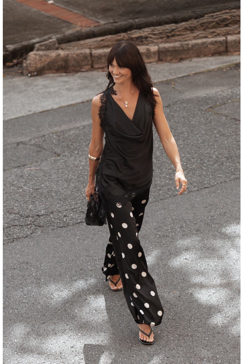 Clara Asymmetrical Lace Top, Alternate, color, BLACK