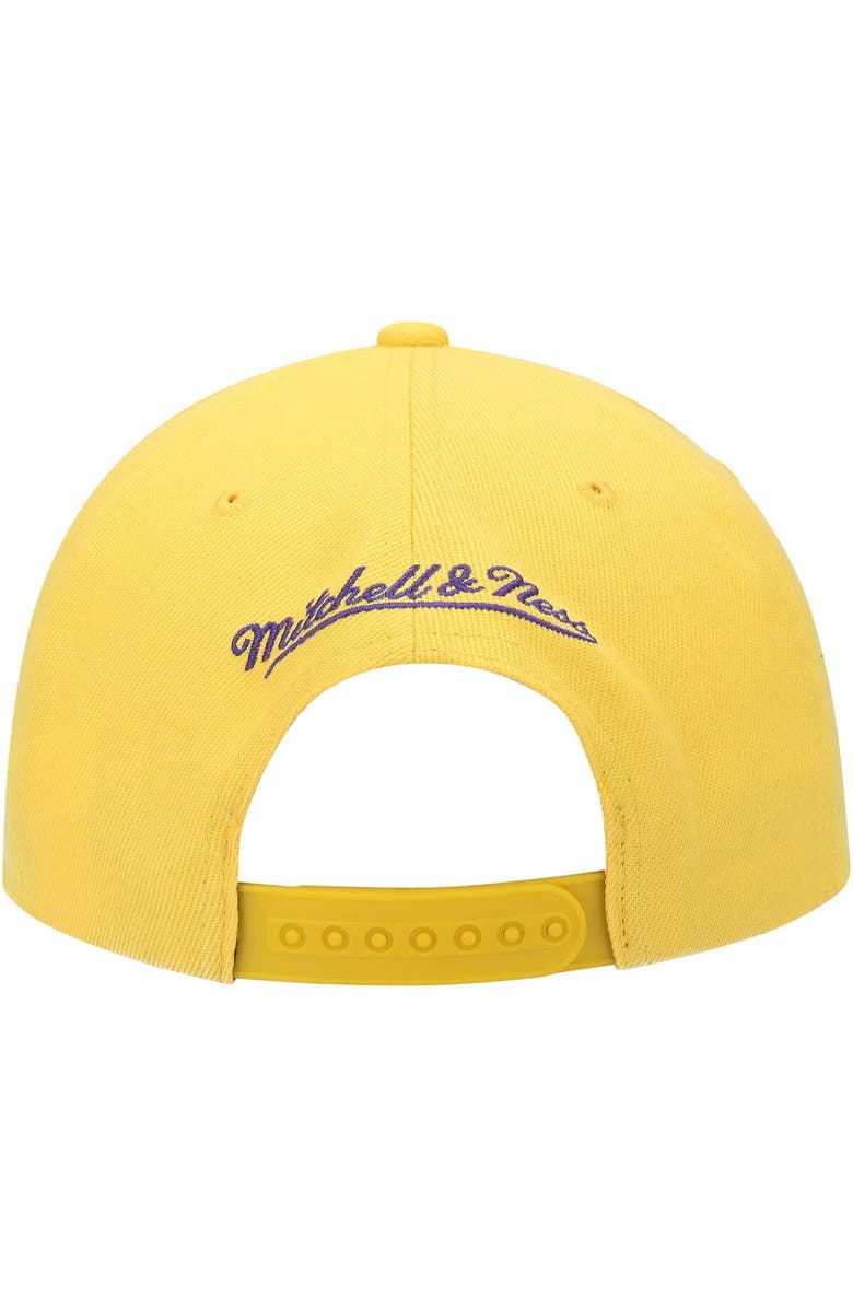 Mitchell & Ness Men's Mitchell & Ness Gold Los Angeles Lakers Hardwood Classics Tonal Snapback Hat, Alternate, color,