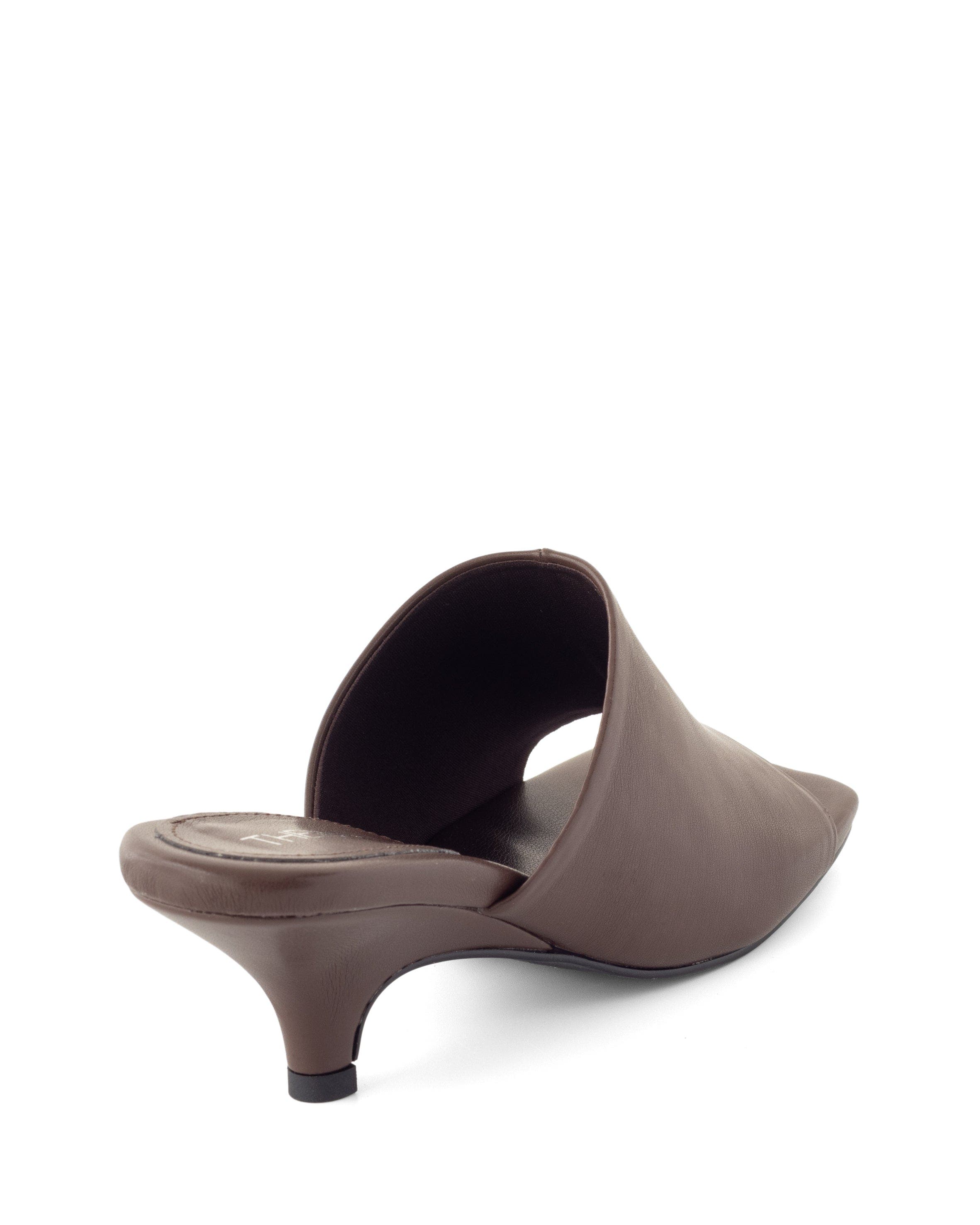 Nassau Square Toe Low Kitten Heel, Alternate, color, Chocolate Pu
