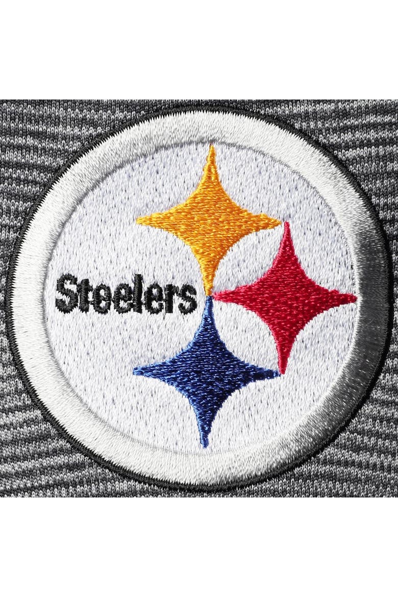Men's Antigua Black/Heathered Gray Pittsburgh Steelers Cycle Quarter-Zip Jacket, Alternate, color, Black