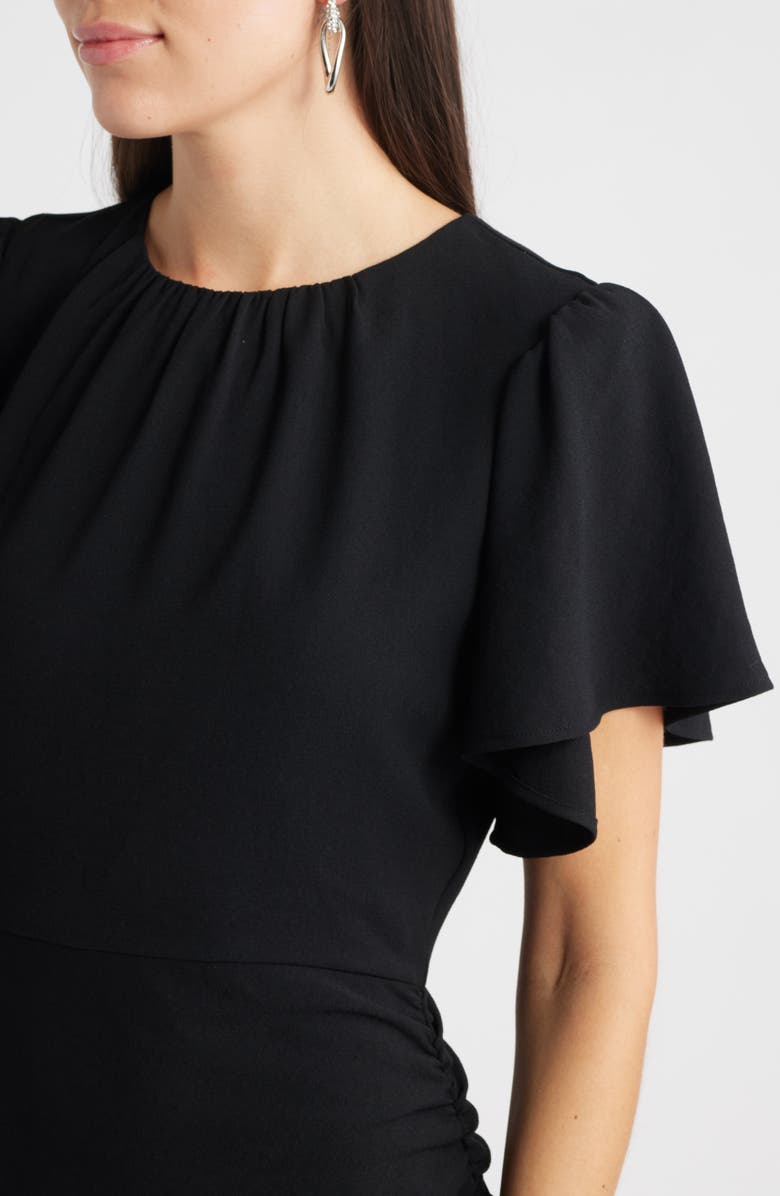 Chelsea28 Asymmetric Crepe Maxi Dress, Alternate, color, Black