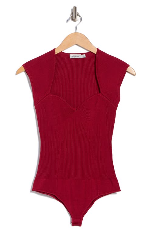 Simkhai Barbara Ribbed-knit Bodysuit In Red
