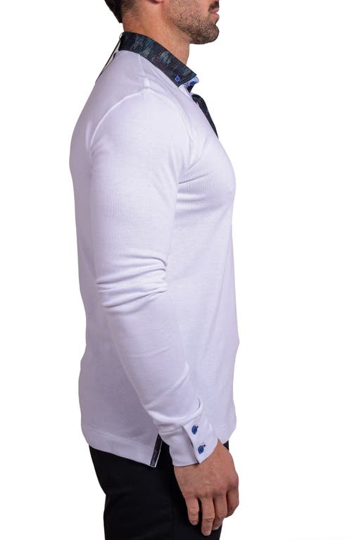 Maceoo Newton Ascension0010 White Long Sleeve Button-down Polo In White