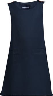 Lands' End Girls Contrast Button Side Pleat Jumper