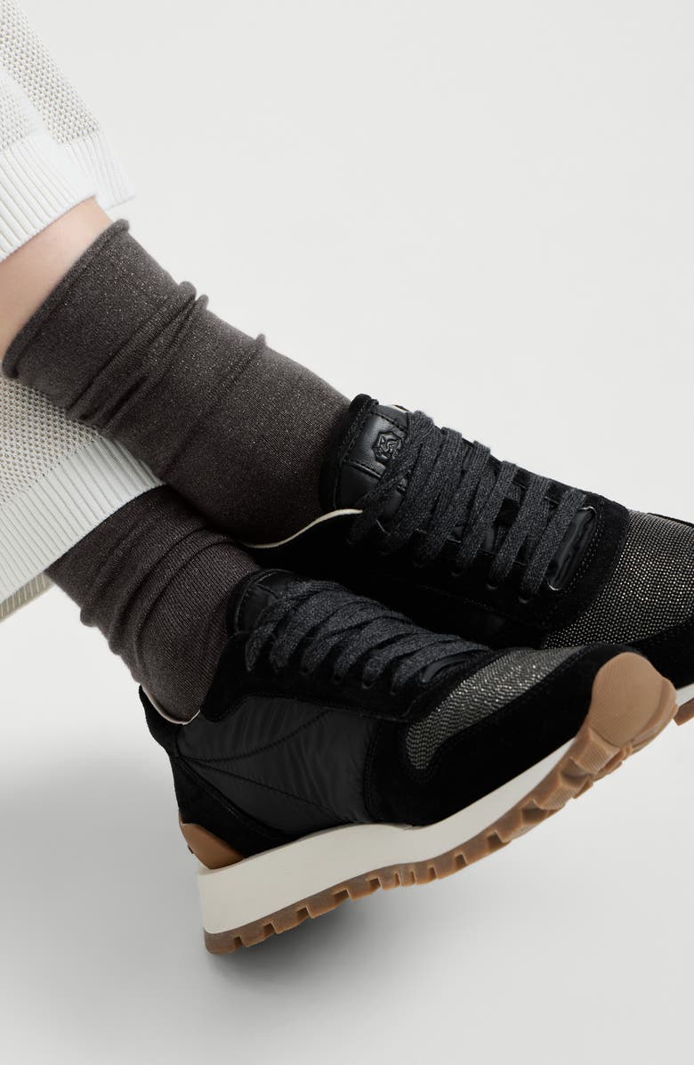 Brunello Cucinelli Cashmere knit socks, Alternate, color, Anthracite