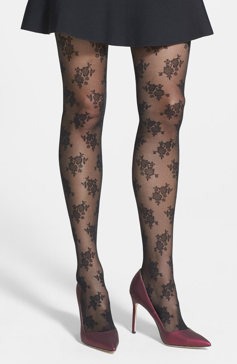 Nordstrom Floral Tights, Main, color, 
