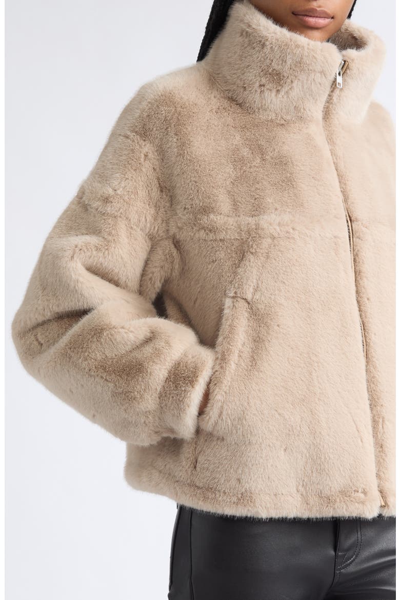 Ariel Faux Fur Jacket, Alternate, color, TAUPE