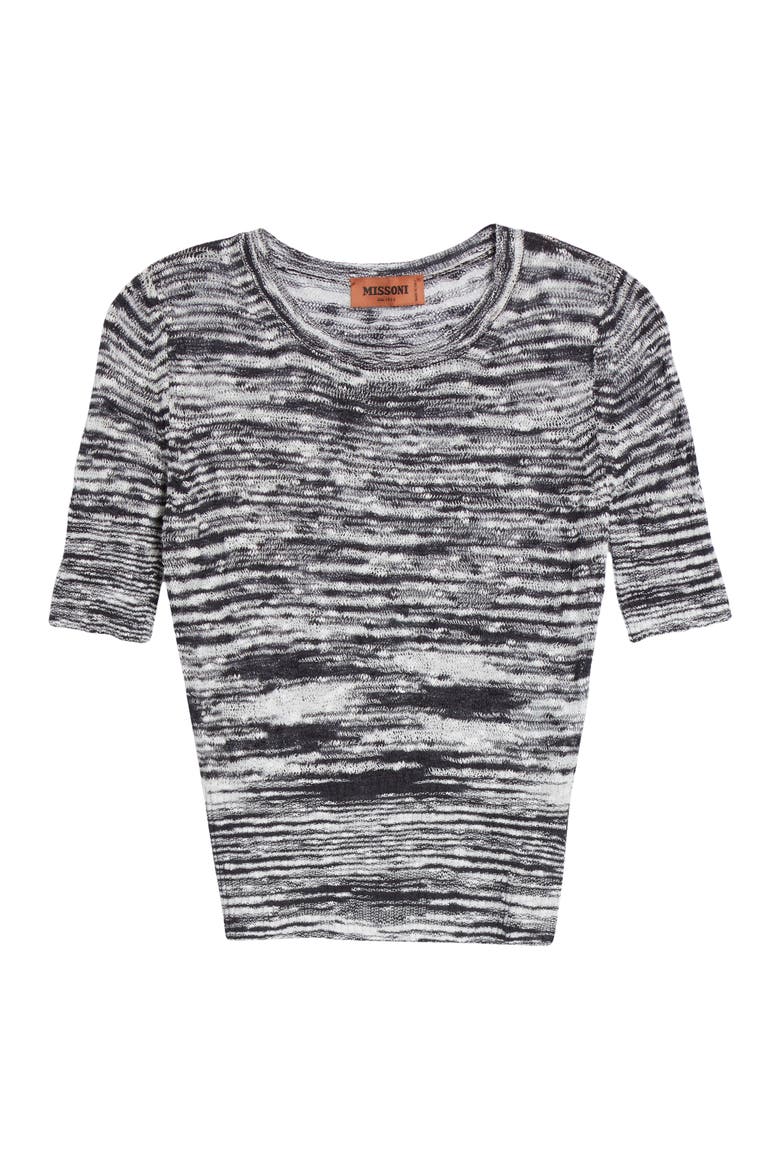 Space Dye Cotton Sweater, Alternate, color, BLACK/ WHITE