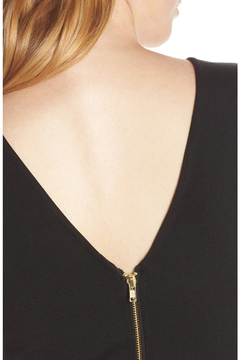 Zip Back Sheath Dress, Alternate, color, BLACK