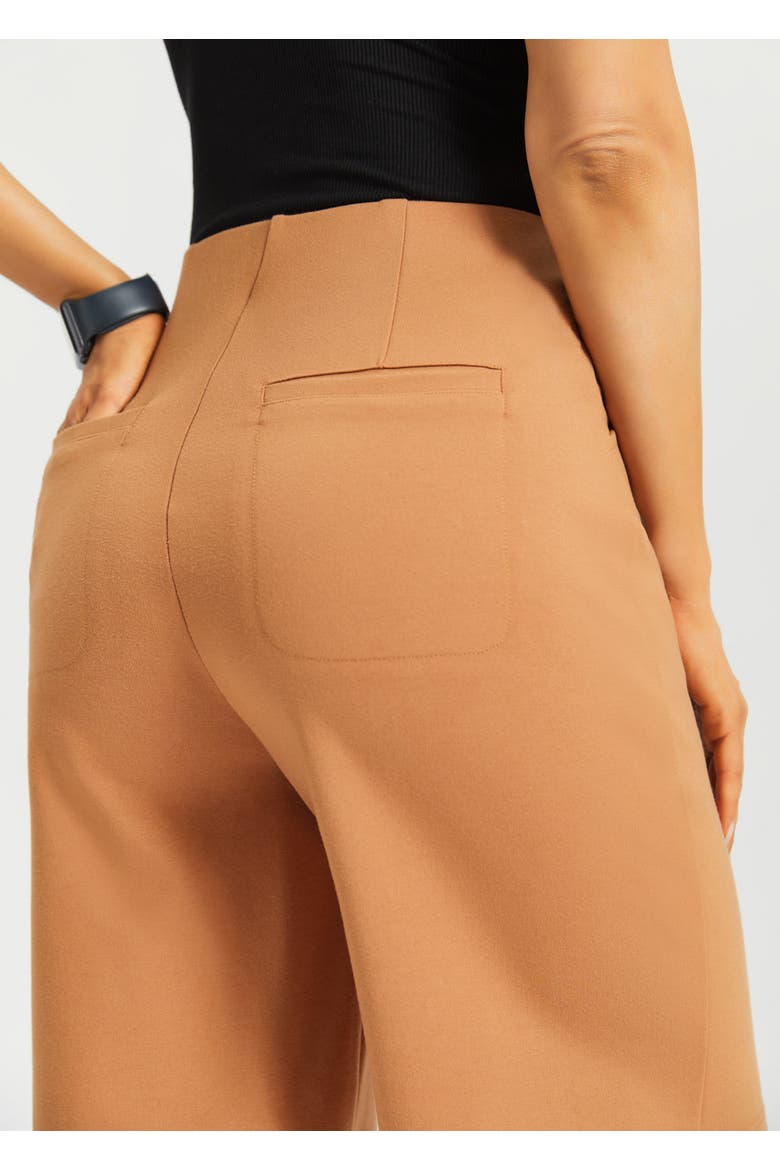 Atlantic Wide Leg Bermuda Shorts Stretch Ponte, Alternate, color, Sandalwood