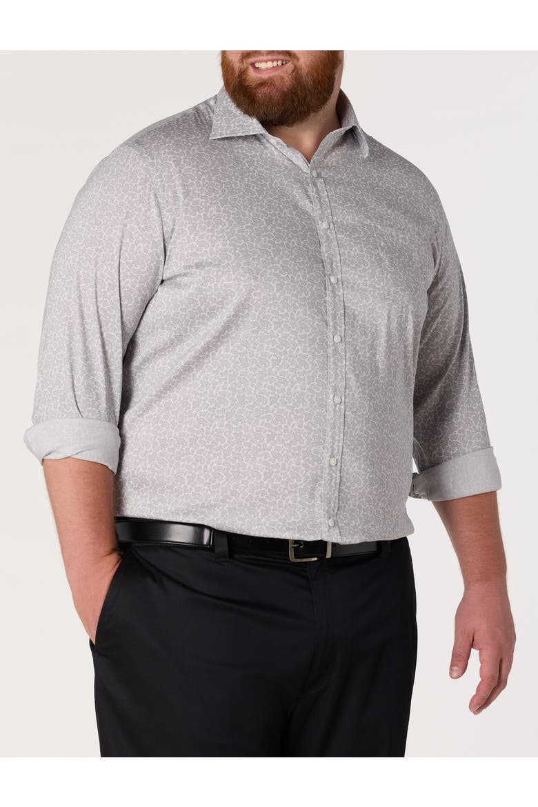 Big & Tall Tonal Paisley Performance Dress Shirt, Alternate, color, GREY
