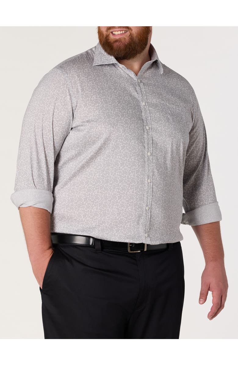 Michael Kors Big & Tall Tonal Paisley Performance Dress Shirt, Alternate, color, Grey