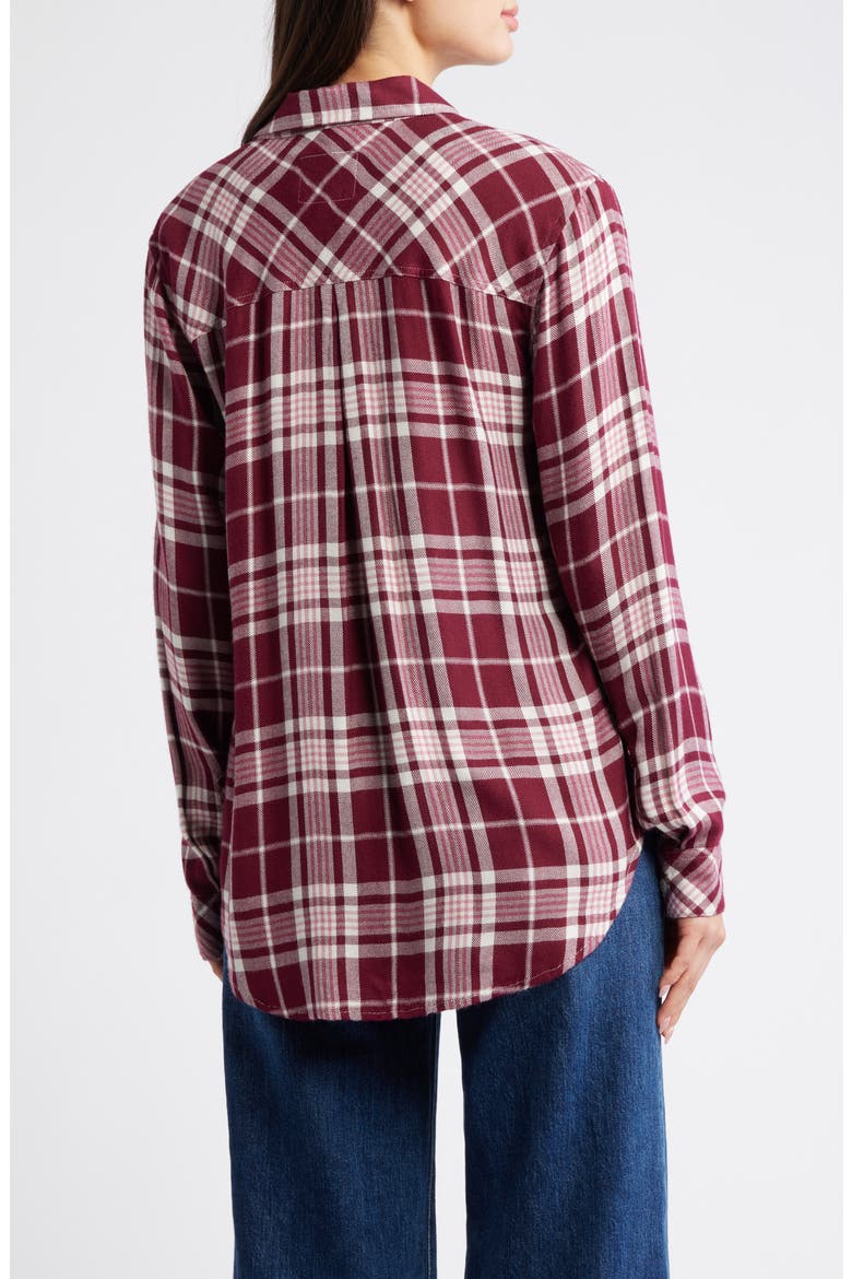 Hunter Plaid Button-Up Shirt, Alternate, color, WINTERBERRY