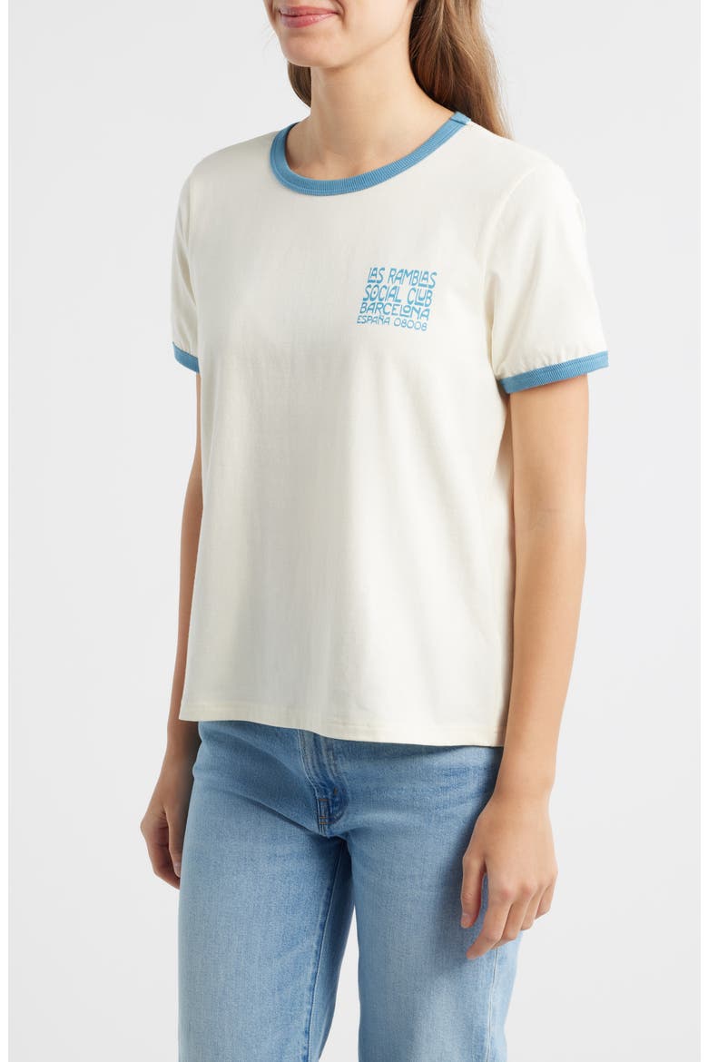 Barcelona Cotton Graphic Ringer T-Shirt, Alternate, color, GARDENIA