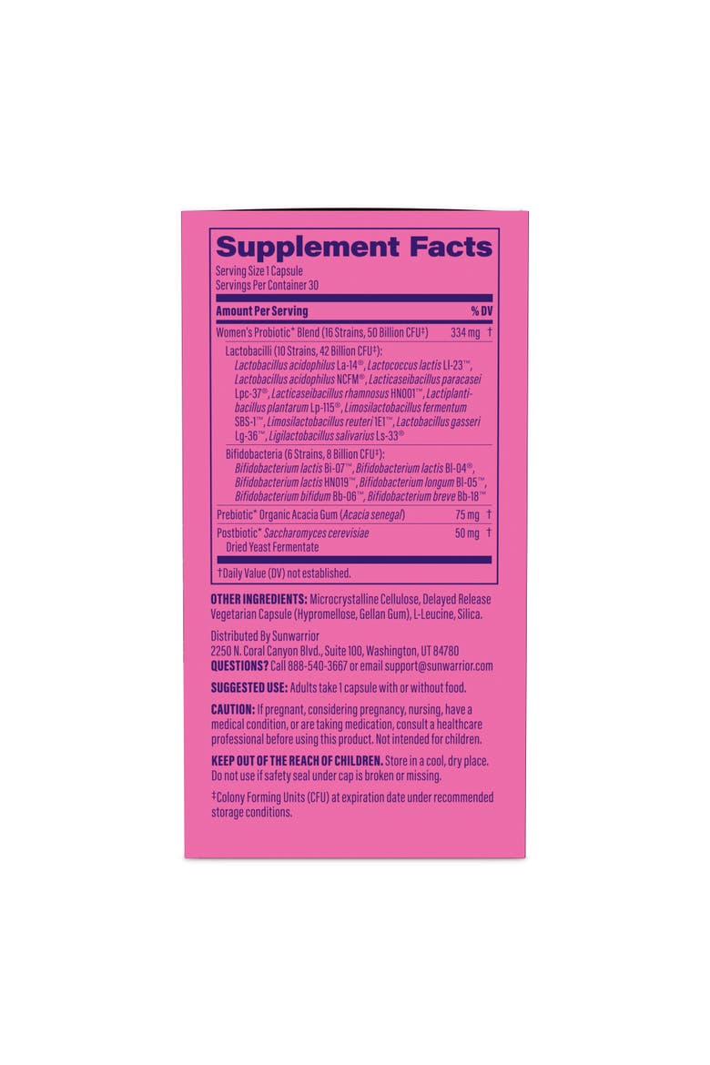 Active Performance Women's Probiotic Capsules, 50 Billion CFU, 30ct Bottle, Alternate, color, No Color