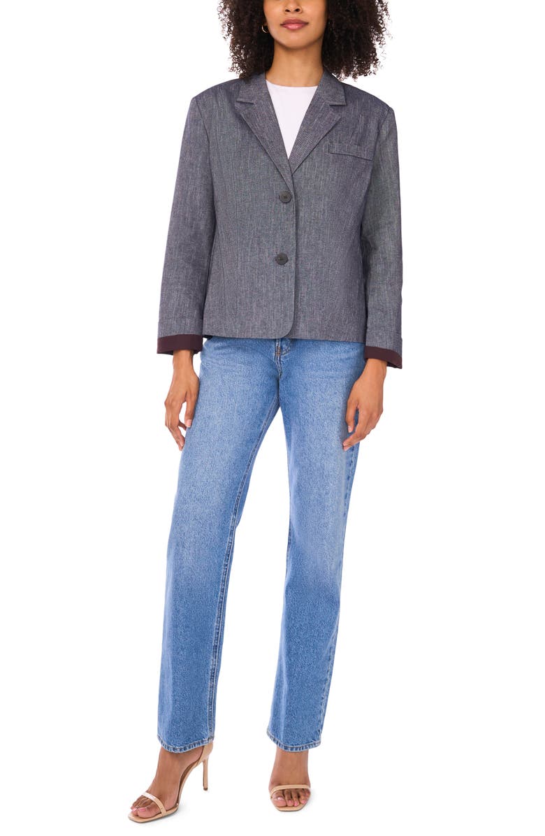 Halogen<sup>®</sup> Two Button Cotton Blazer, Alternate, color, After Midnight