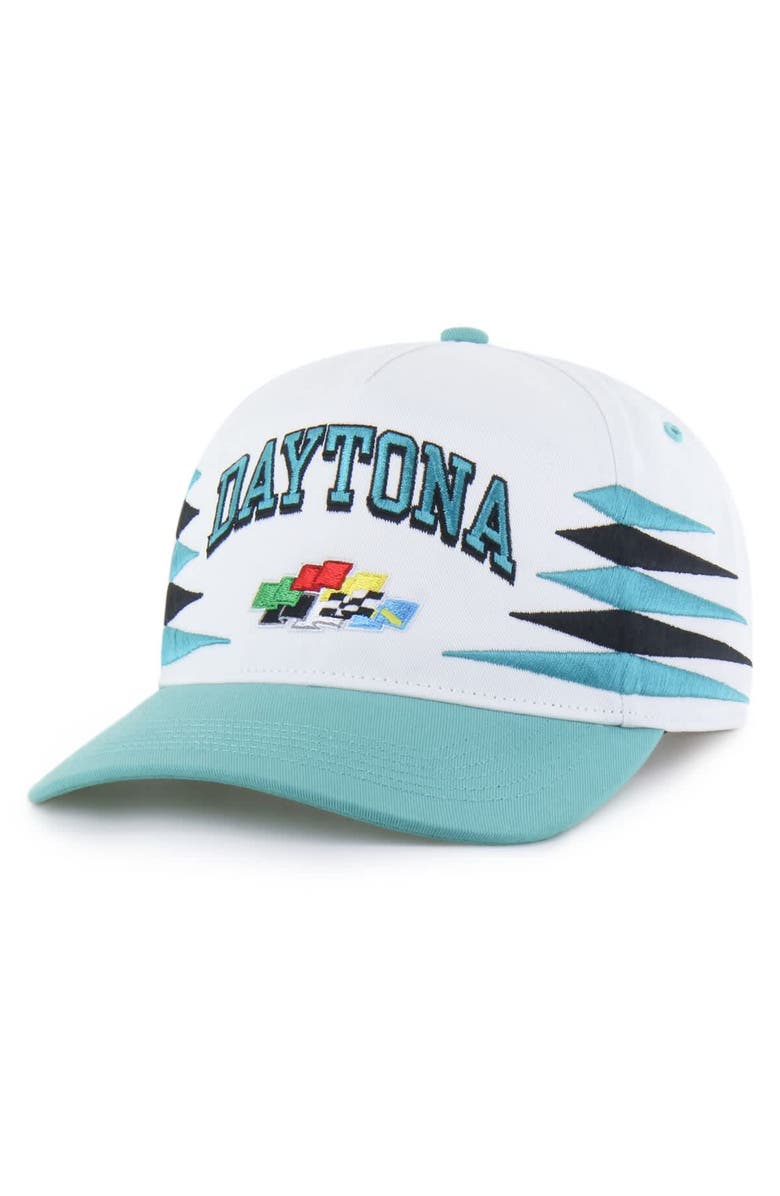 '47 Men's '47  White/Green Daytona International Speedway Diamond Cut Hitch Adjustable Hat, Main, color, White