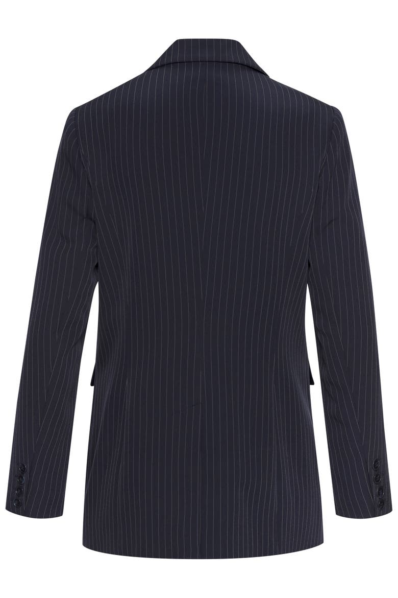 Pinstripe Oversized Blazer, Alternate, color, Navy Ivory
