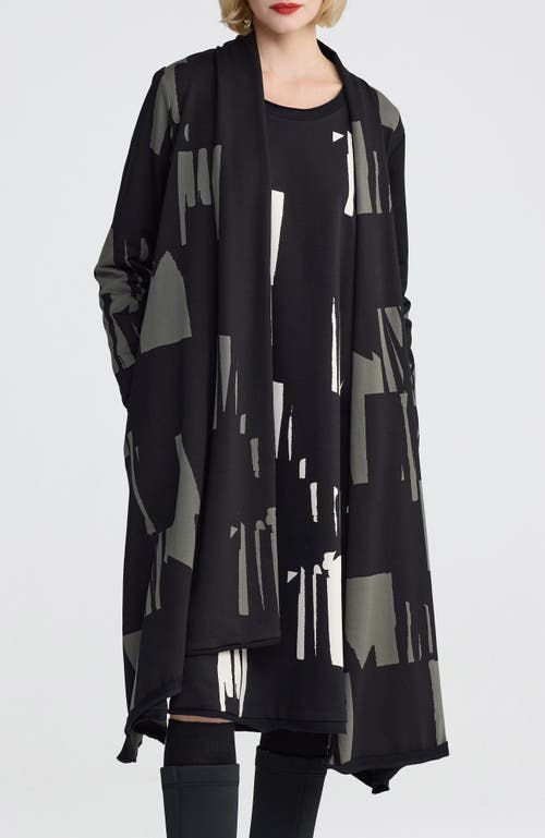 Luukaa Aqualina Printed Jersey Duster In Black