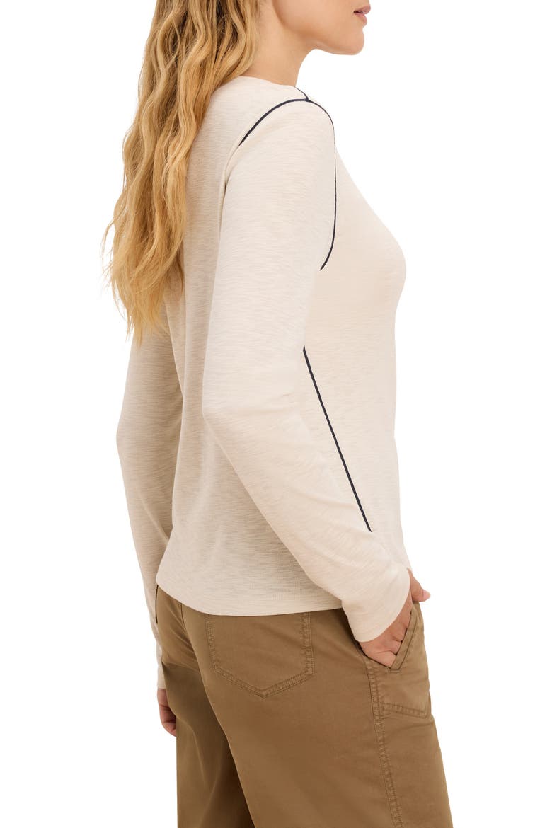 Cotton & Modal Long Sleeve T-Shirt, Alternate, color, COCONUT
