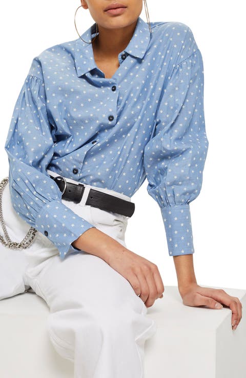 Star Print Chambray Shirt