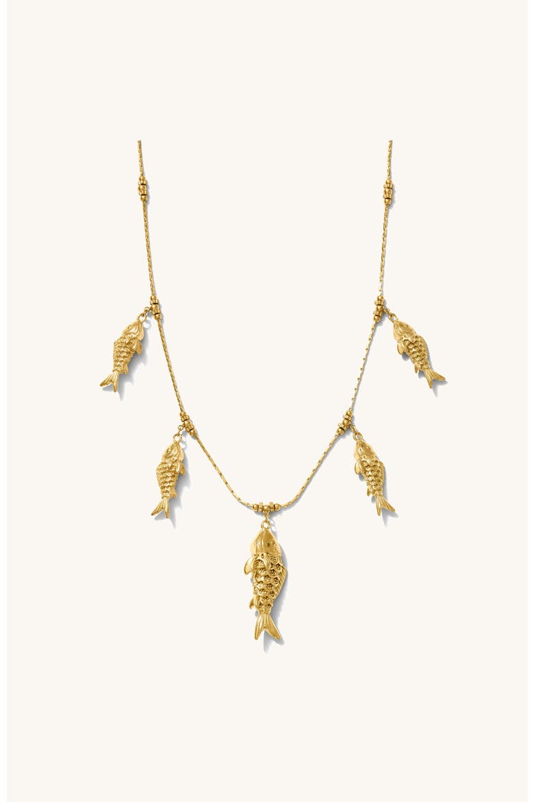 Go Fish Necklace, Main, color, Gold