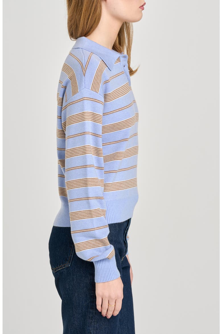 Carter Stripe Polo Sweater, Alternate, color, BLUE STRIPE